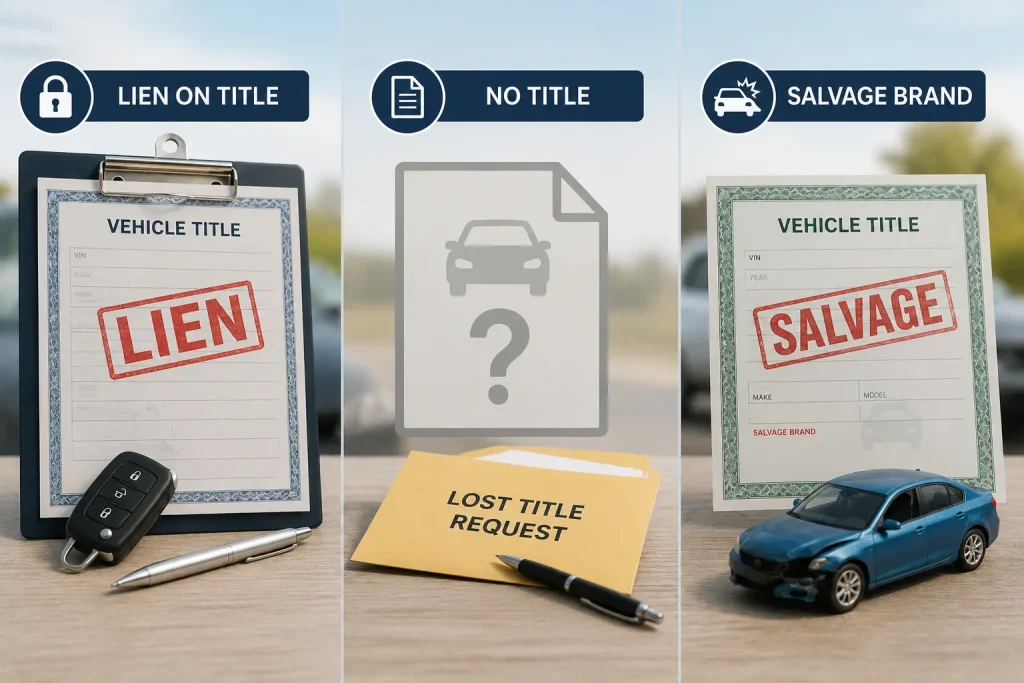 Changes If Your Title Has a Lien, No Title, or a Salvage Brand